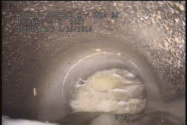 Survey Abandoned - VIEW OF THE DOWNLEG PIPE OF THE U/S SIPHON