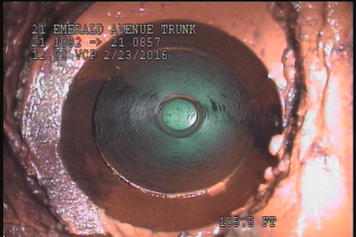 Tap Break-In, at 12 o'clock, -, within 8 inches of joint: YES, 6" - OPEN