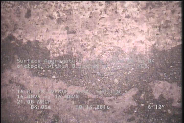 Surface Aggregate Visible, from 08 to 04 o'clock, within 8 inches of joint: YES, Start