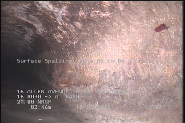 Surface Spalling, from 08 to 04 o'clock, within 8 inches of joint: YES, Start