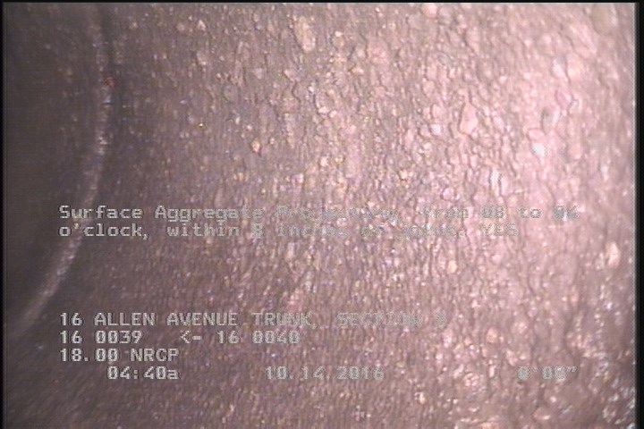 Surface Aggregate Projecting, from 08 to 04 o'clock, within 8 inches of joint: YES