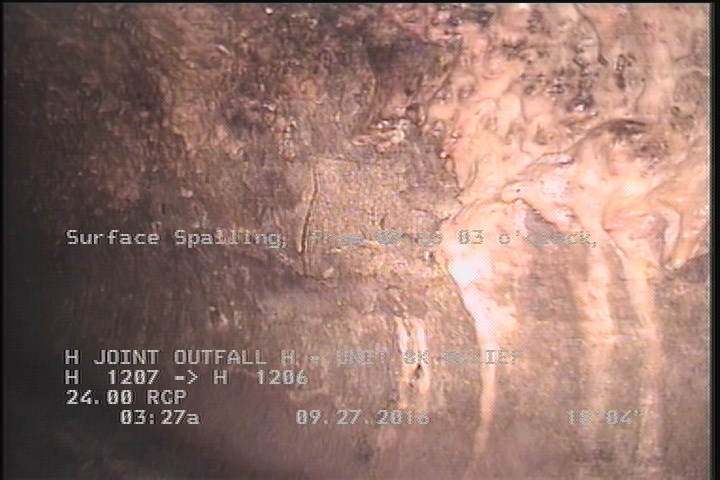 Surface Spalling, from 09 to 03 o'clock, within 8 inches of joint: YES, Start