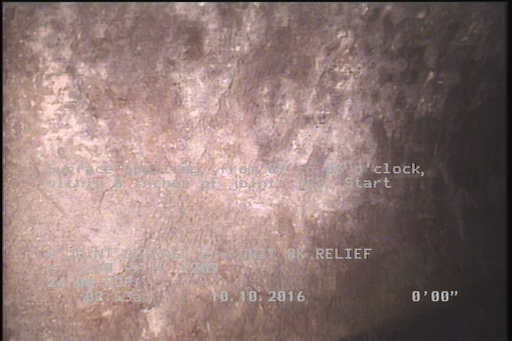 Surface Spalling, from 09 to 03 o'clock, within 8 inches of joint: YES, Start
