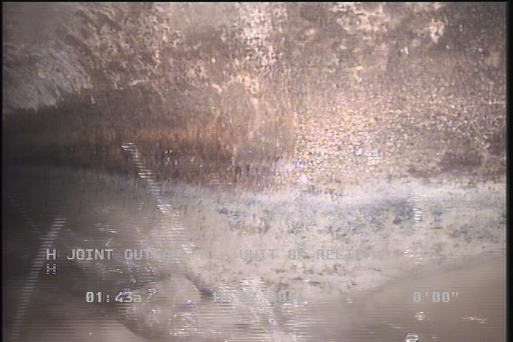 Deposits Attached Grease, 5 %of cross sectional area, from 03 to 09 o'clock, , within 8 inches of joint: YES, Start