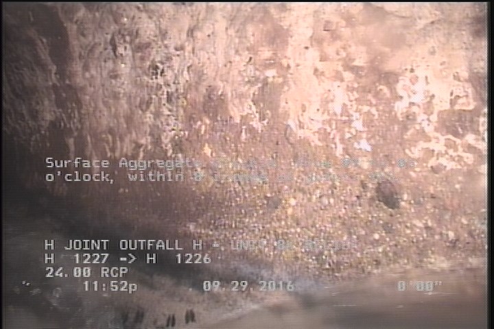 Surface Aggregate Visible, from 09 to 03 o'clock, within 8 inches of joint: YES, Start
