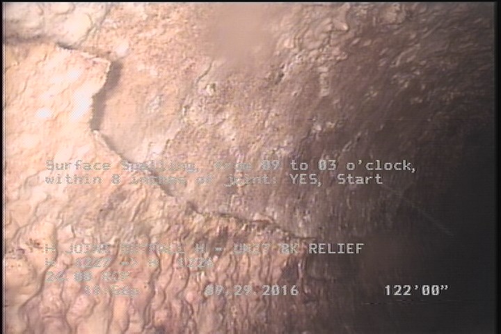 Surface Spalling, from 09 to 03 o'clock, within 8 inches of joint: YES, Start