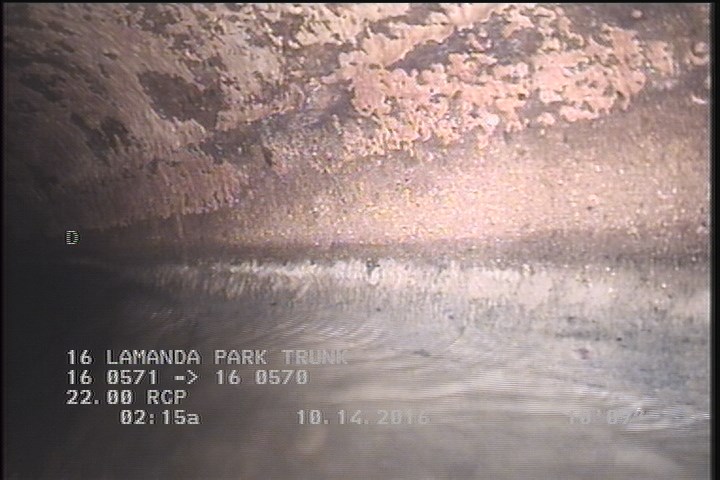 Deposits Attached Grease, 5 %of cross sectional area, from 04 to 08 o'clock, , within 8 inches of joint: YES, Start