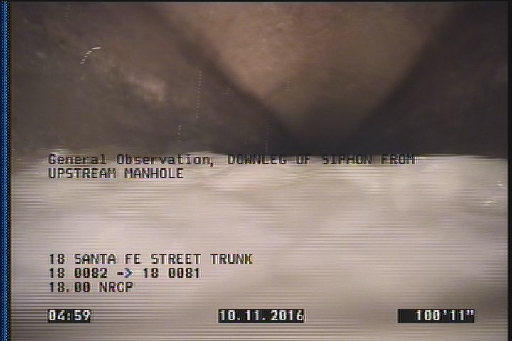 General Observation - DOWNLEG OF SIPHON FROM UPSTREAM MANHOLE