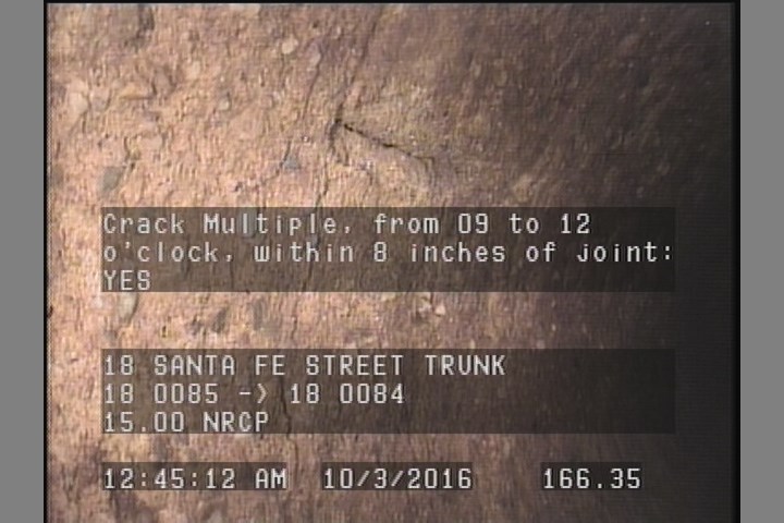 Crack Multiple, from 09 to 12 o'clock, within 8 inches of joint: YES