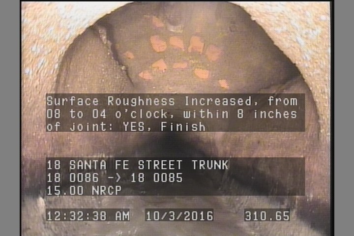 Surface Roughness Increased, from 08 to 04 o'clock, within 8 inches of joint: YES, Finish