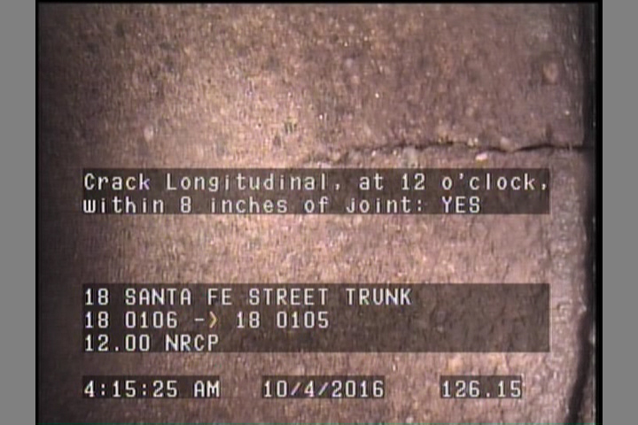 Crack Longitudinal, at 12 o'clock, within 8 inches of joint: YES