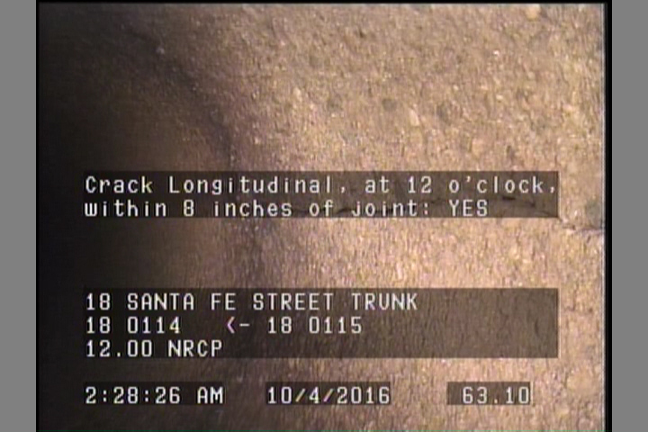 Crack Longitudinal, at 12 o'clock, within 8 inches of joint: YES