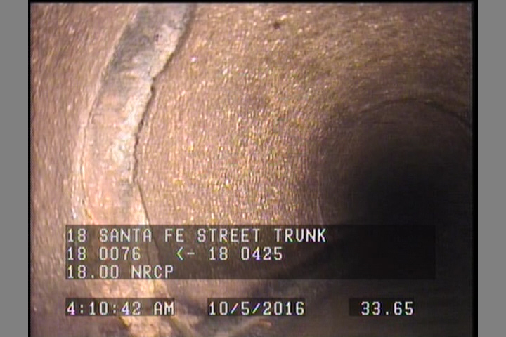 Deposits Attached Encrustation, 5 %of cross sectional area, from 08 to 04 o'clock, , within 8 inches of joint: YES, Start