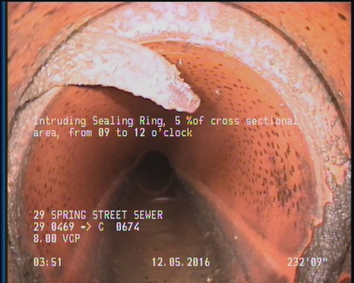 Intruding Sealing Ring, 5 %of cross sectional area, from 09 to 12 o'clock