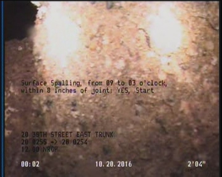Surface Spalling, from 09 to 03 o'clock, within 8 inches of joint: YES, Start