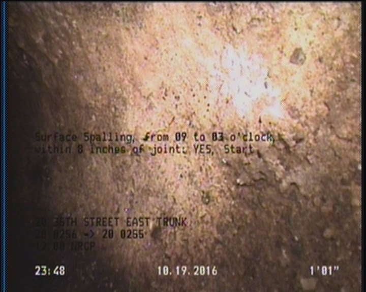 Surface Spalling, from 09 to 03 o'clock, within 8 inches of joint: YES, Start