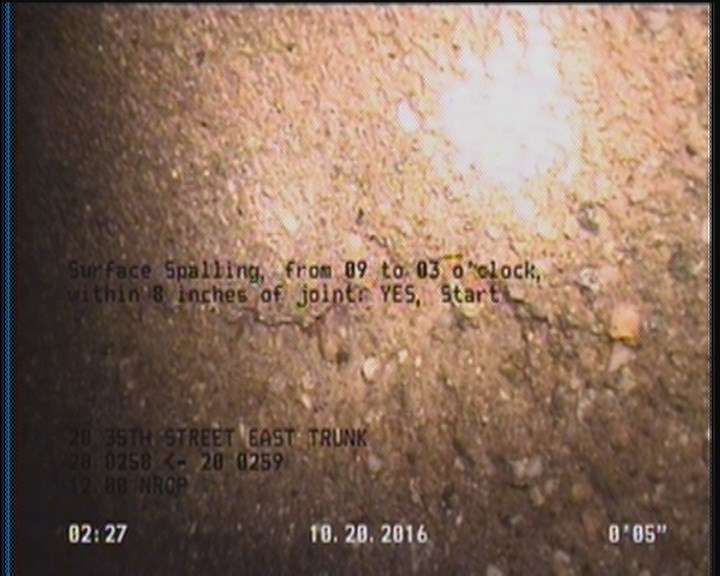 Surface Spalling, from 09 to 03 o'clock, within 8 inches of joint: YES, Start