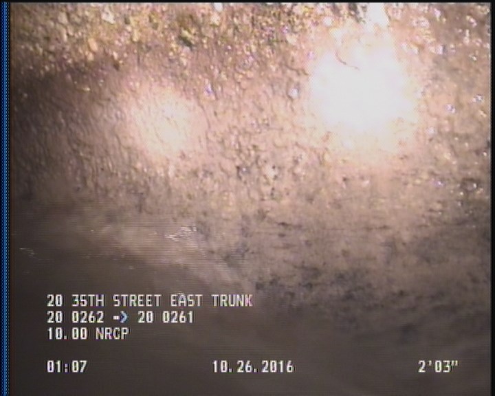 Deposits Attached Grease, 5 %of cross sectional area, from 03 to 09 o'clock, , within 8 inches of joint: YES, Start