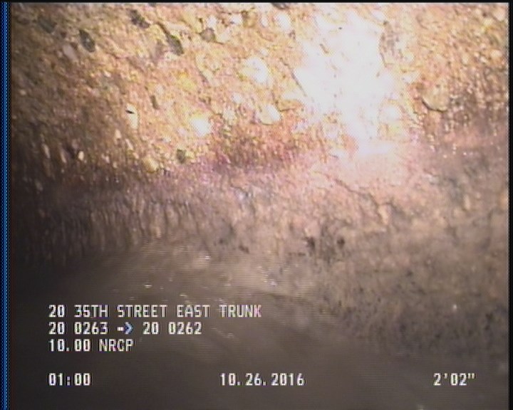 Deposits Attached Grease, 5 %of cross sectional area, from 03 to 09 o'clock, , within 8 inches of joint: YES, Start