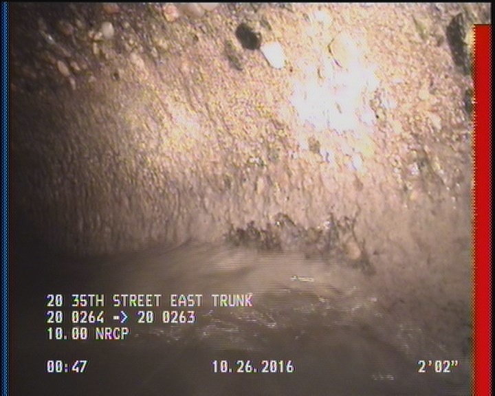 Deposits Attached Grease, 5 %of cross sectional area, from 03 to 09 o'clock, , within 8 inches of joint: YES, Start