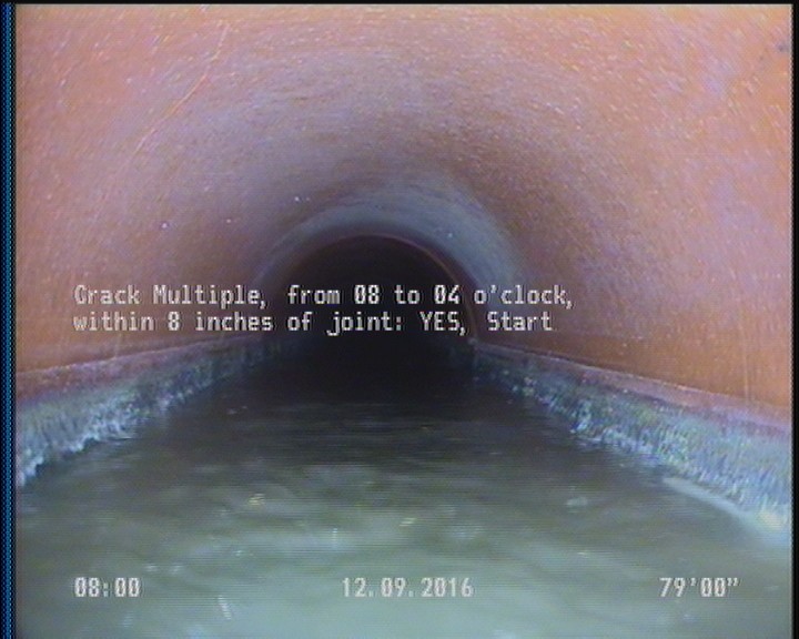 Crack Multiple, from 08 to 04 o'clock, within 8 inches of joint: YES, Start