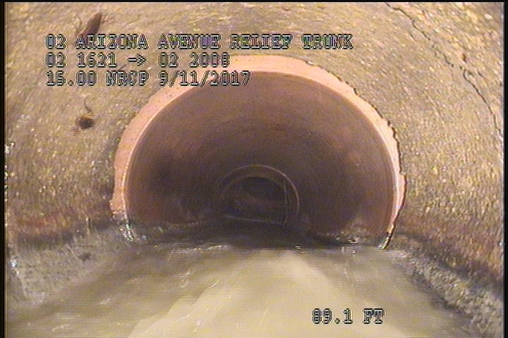 Downstream Manhole, Survey Ends - STEEP DECLINE IN THE LINE