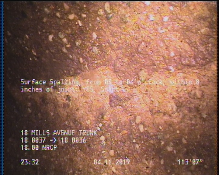 Surface Spalling, from 08 to 04 o'clock, within 8 inches of joint: YES, Start