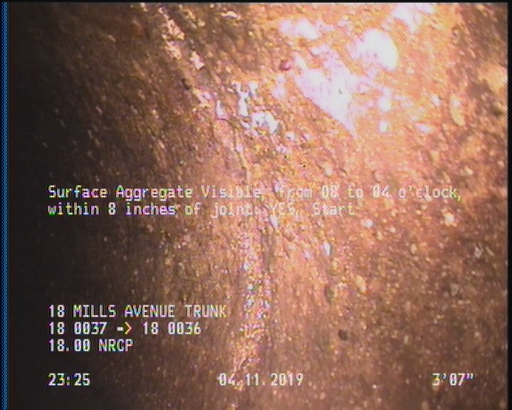 Surface Aggregate Visible, from 08 to 04 o'clock, within 8 inches of joint: YES, Start