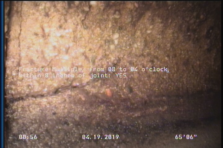 Fracture Multiple, from 08 to 04 o'clock, within 8 inches of joint: YES