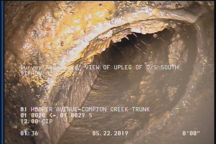 Survey Abandoned - VIEW OF UPLEG OF D/S SOUTH SIPHON.