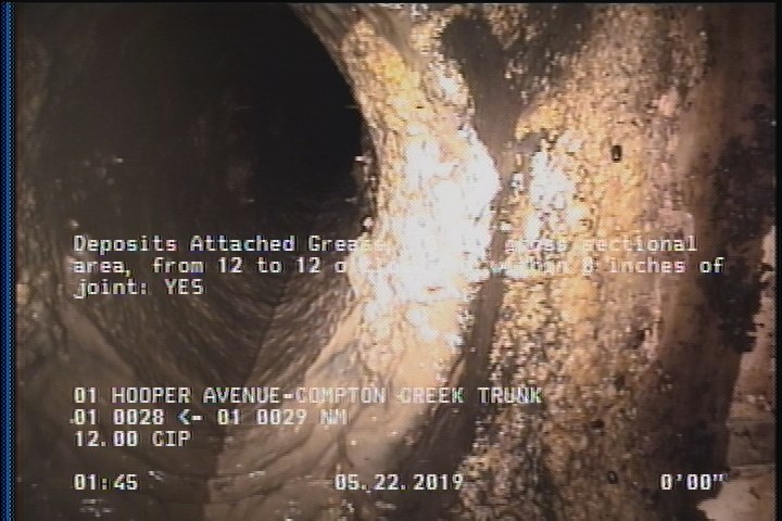 Deposits Attached Grease, 15 %of cross sectional area, from 12 to 12 o'clock, , within 8 inches of joint: YES