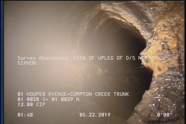Survey Abandoned - VIEW OF UPLEG OF D/S NORTH SIPHON.