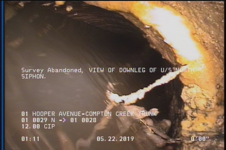 Survey Abandoned - VIEW OF DOWNLEG OF U/S NORTH SIPHON.