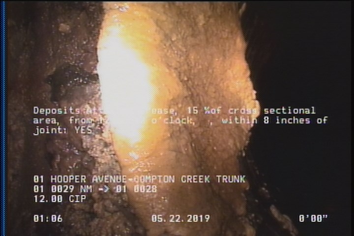 Deposits Attached Grease, 15 %of cross sectional area, from 12 to 12 o'clock, , within 8 inches of joint: YES
