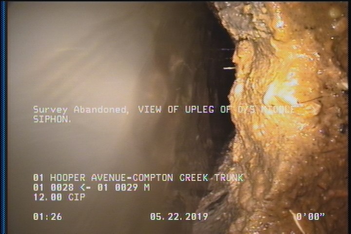 Survey Abandoned - VIEW OF UPLEG OF D/S MIDDLE SIPHON.