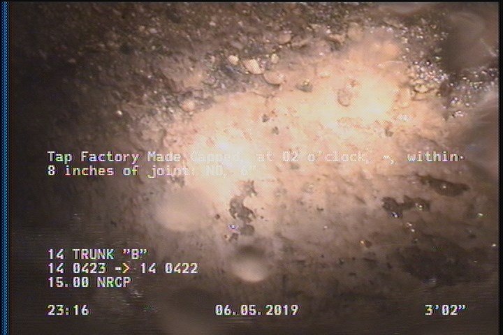 Deposits Attached Grease, 5 %of cross sectional area, from 02 to 10 o'clock, , within 8 inches of joint: YES, Start