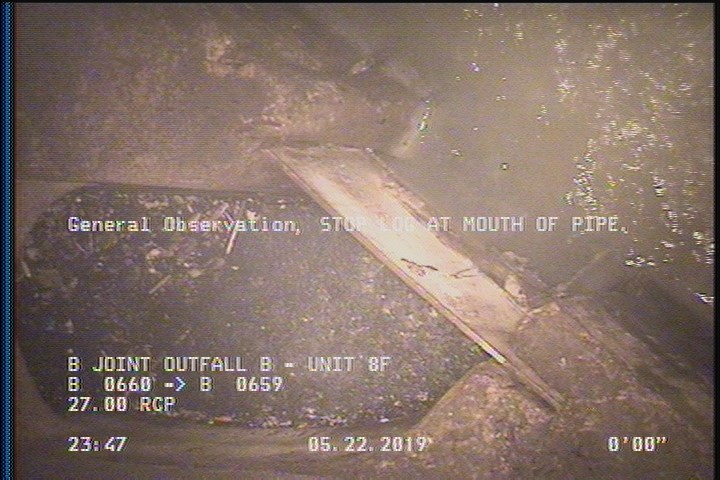 General Observation - STOP LOG AT MOUTH OF PIPE.