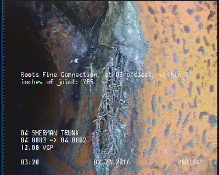 Roots Fine Connection, at 03 o'clock, within 8 inches of joint: YES