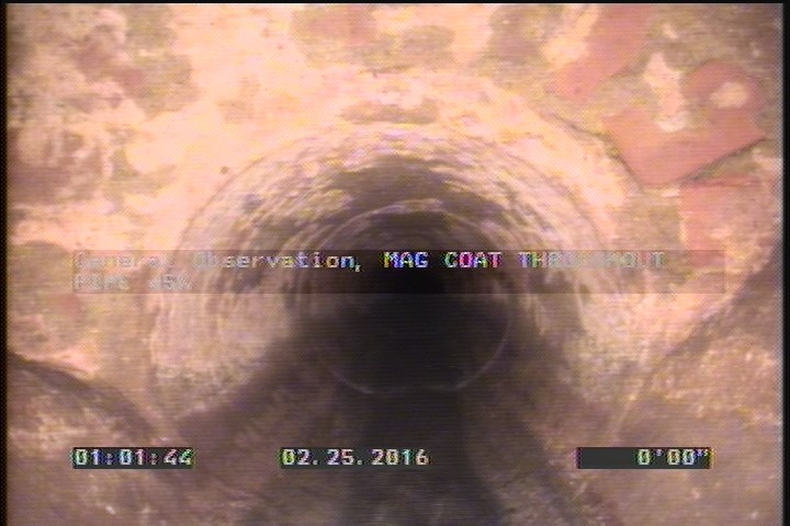 General Observation - MAG COAT THROUGHOUT PIPE 45%