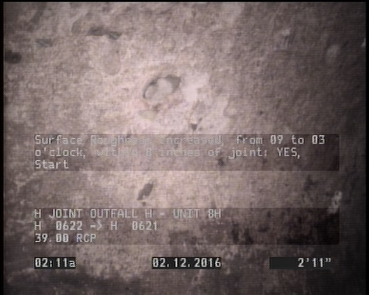 Surface Roughness Increased, from 09 to 03 o'clock, within 8 inches of joint: YES, Start