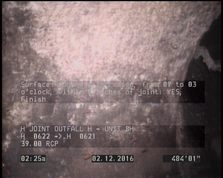 Surface Roughness Increased, from 09 to 03 o'clock, within 8 inches of joint: YES, Finish