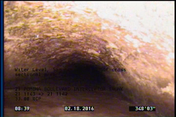 Water Level, Sag in pipe, 55 %of cross sectional area, Start
