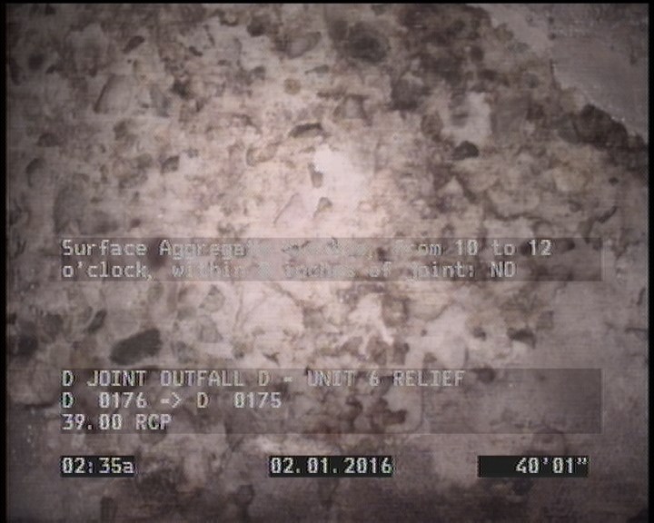 Surface Aggregate Visible, from 10 to 12 o'clock, within 8 inches of joint: NO