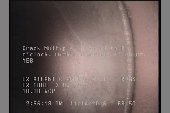 Crack Multiple, from 09 to 04 o'clock, within 8 inches of joint: YES