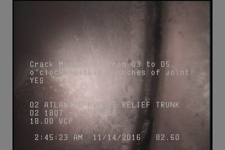 Crack Multiple, from 03 to 05 o'clock, within 8 inches of joint: YES