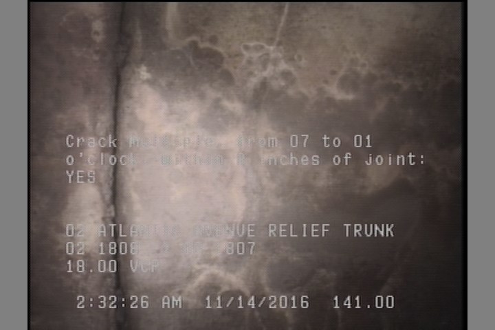 Crack Multiple, from 07 to 01 o'clock, within 8 inches of joint: YES