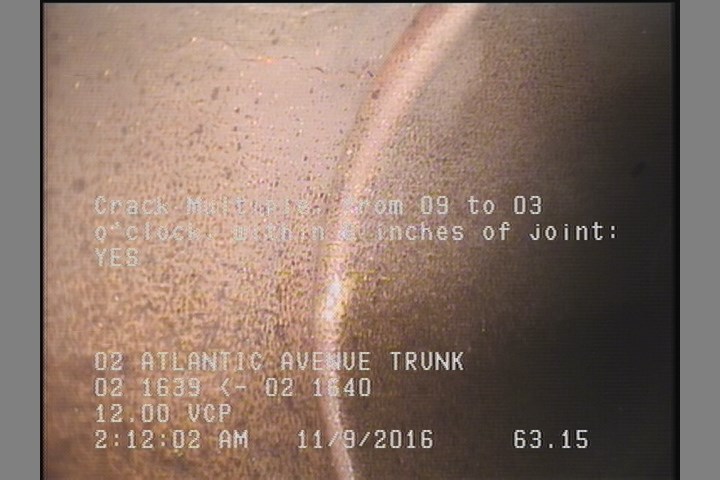 Crack Multiple, from 09 to 03 o'clock, within 8 inches of joint: YES