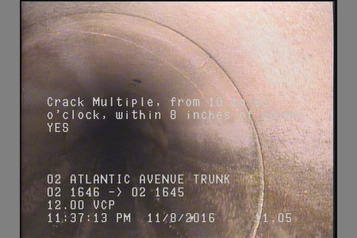 Crack Multiple, from 10 to 03 o'clock, within 8 inches of joint: YES
