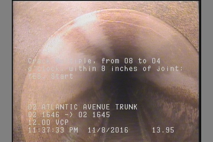 Crack Multiple, from 08 to 04 o'clock, within 8 inches of joint: YES, Start