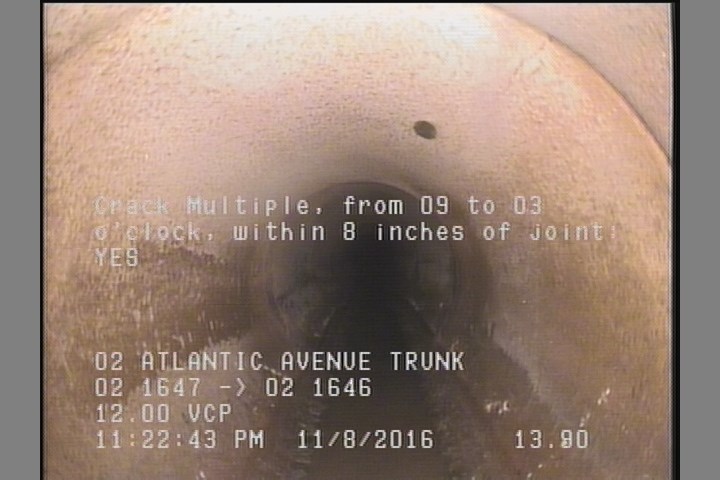 Crack Multiple, from 09 to 03 o'clock, within 8 inches of joint: YES
